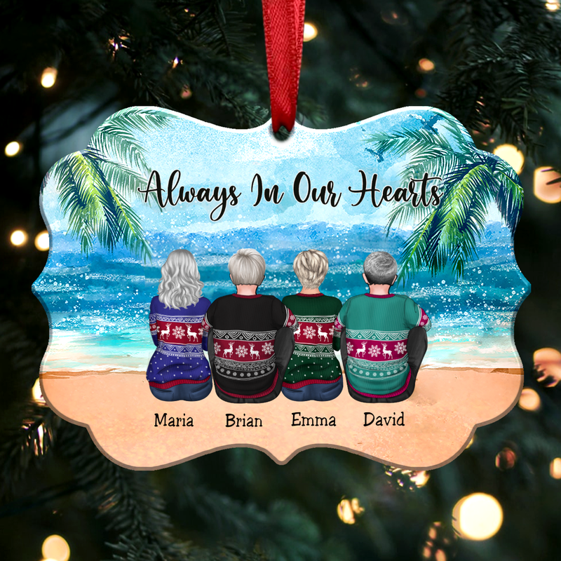 Custom Ornament - Always In Our Hearts - Personalized Christmas Ornament (Ver3)