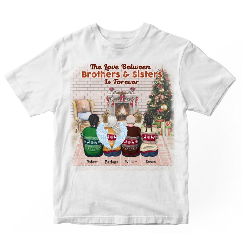 Brothers And Sister - The Love Between Brothers And Sisters Is Forever - Personalized Unisex T-Shirt (Pink) - Makezbright Gifts