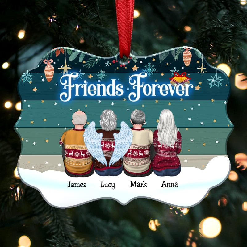 Friends Forever - Personalized Christmas Ornament (Green) - Makezbright Gifts
