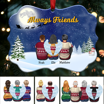 Christmas Ornament - Always Friends - Personalized Christmas Ornament (V1) - Makezbright Gifts