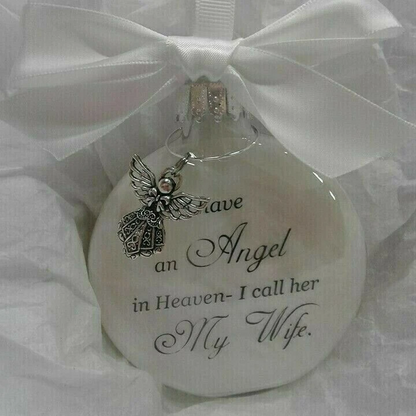 Christmas ornaments feather ball - Angel In Heaven Memorial Ornament - Makezbright Gifts