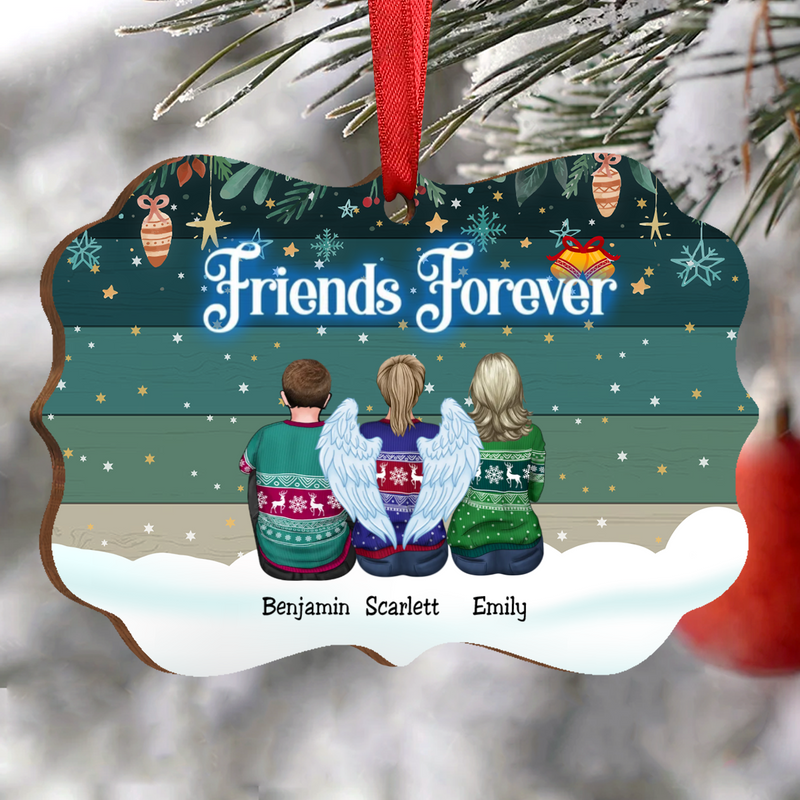 Besties - Friends Forever (Green) - Personalized Acrylic Ornament - Makezbright Gifts