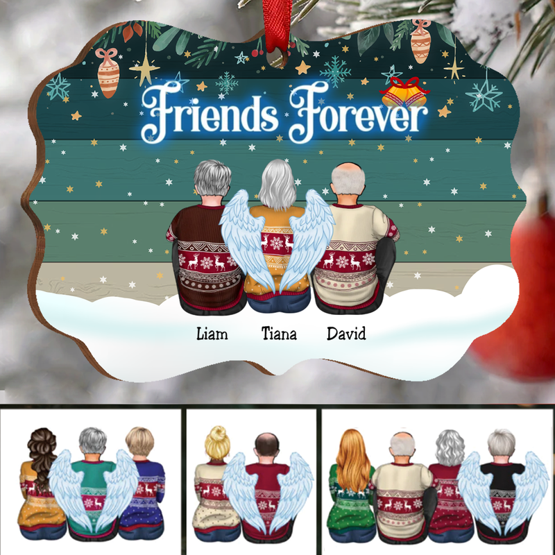 Friends - Always Sisters (Green) - Personalized Acrylic Ornament