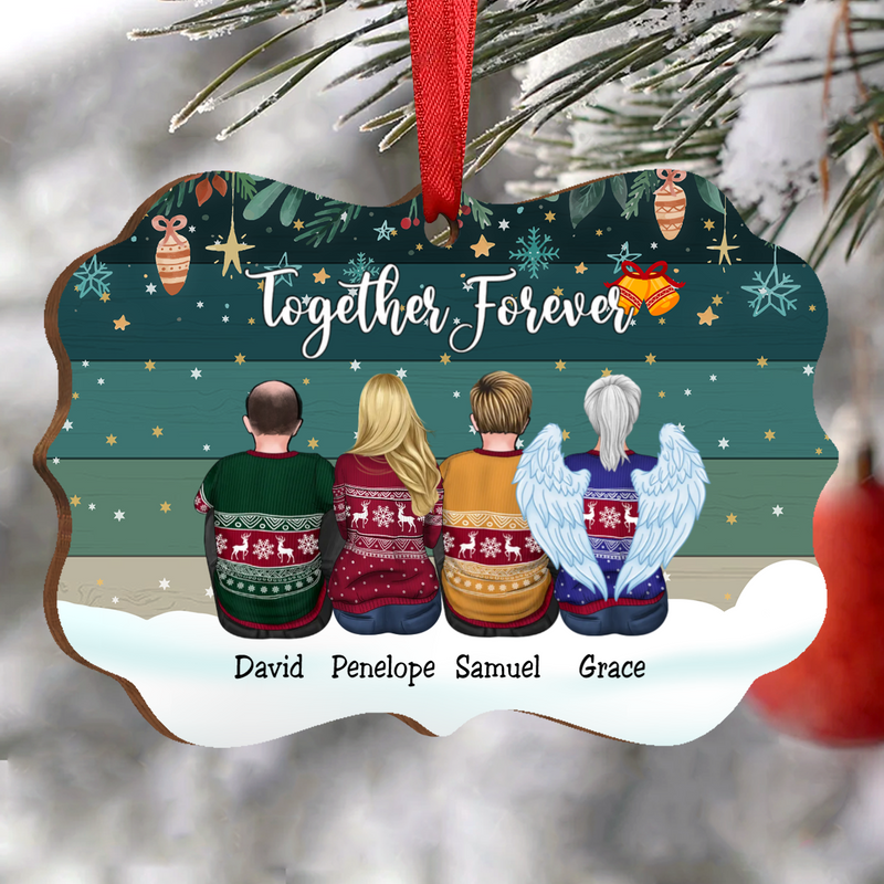 Family - Together Forever - Personalized Acrylic Ornament (Green) - Makezbright Gifts