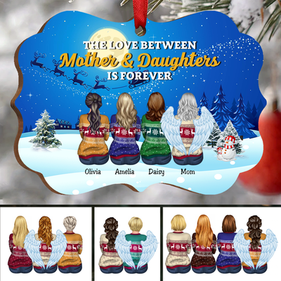 Family - The Love Between Mother & Daughters Is Forever - Personalized Acrylic Ornament (Moon) - Makezbright Gifts