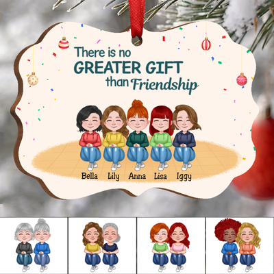 Besties - There Is No Greater Gift Than Friendship - Personalized Ornament (Ver 2) - Makezbright Gifts