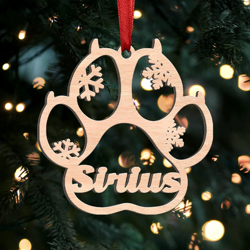 Cat Paw Memorial Ornament - Personalized Acrylicen Ornaments (Ver2)