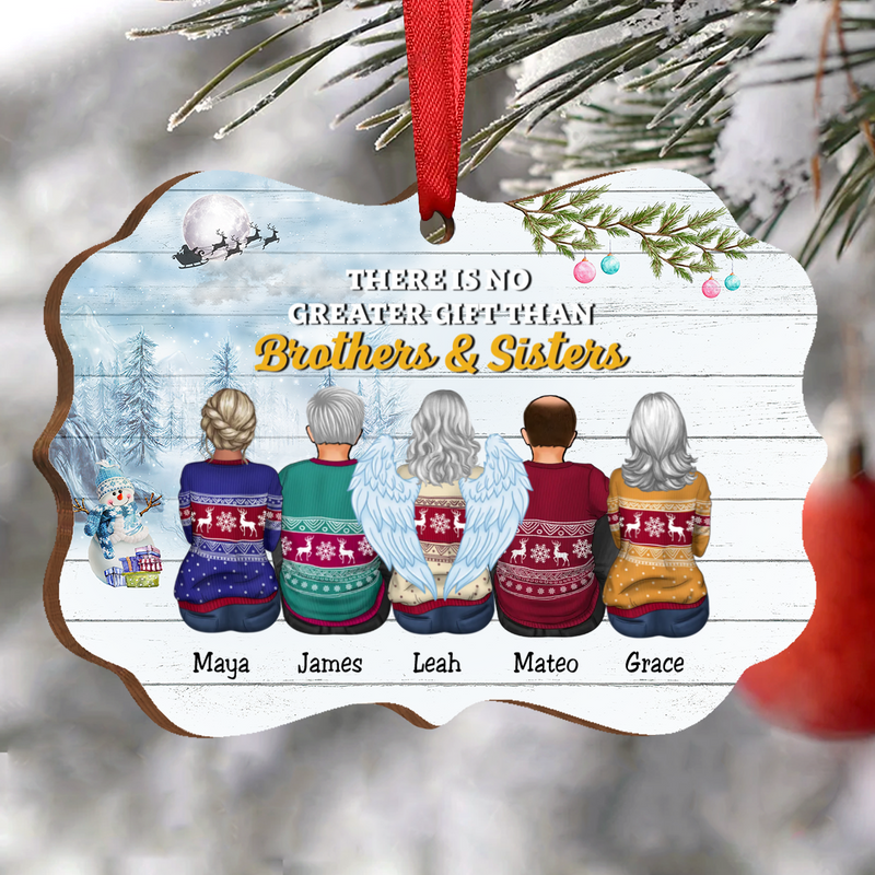 Family - There Is No Greater Gift Than Brothers & Sisters - Personalized Acrylic Ornament (Snow Man)