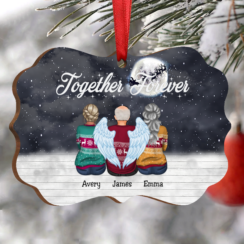 Family - Together Forever - Personalized Acrylic Ornament (Black) - Makezbright Gifts