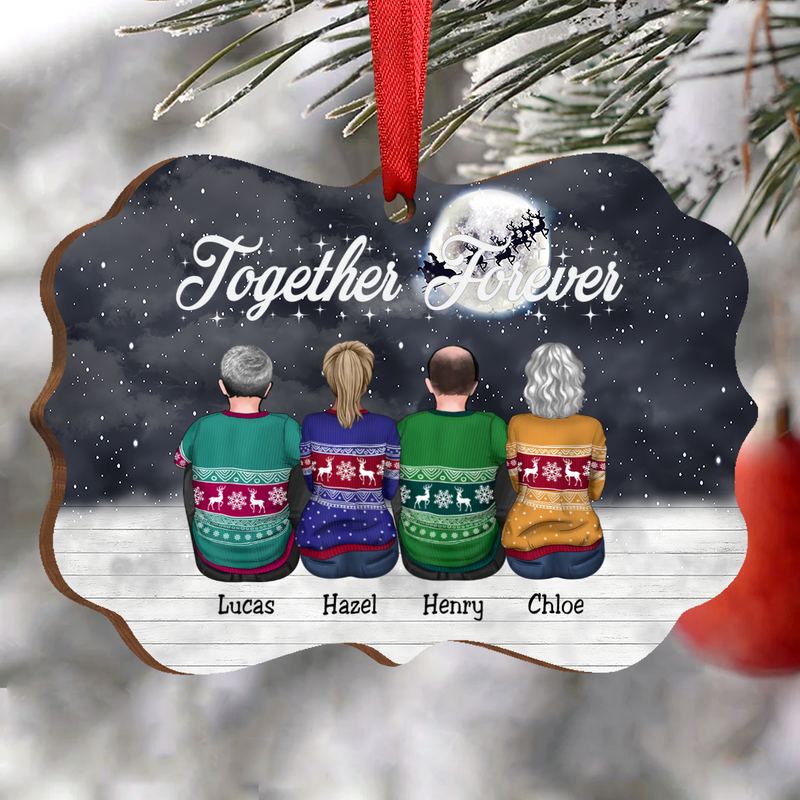 Family - Together Forever - Personalized Acrylic Ornament (Black) - Makezbright Gifts