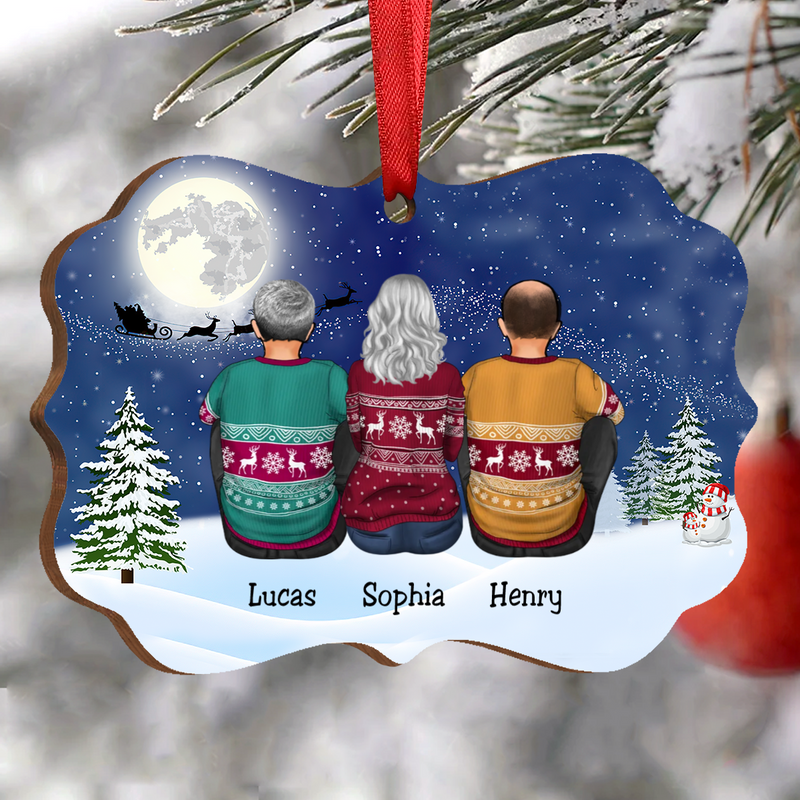 Family - Sisters & Brothers Gift Christmas Idea - Personalized Acrylic Ornament (Blue)