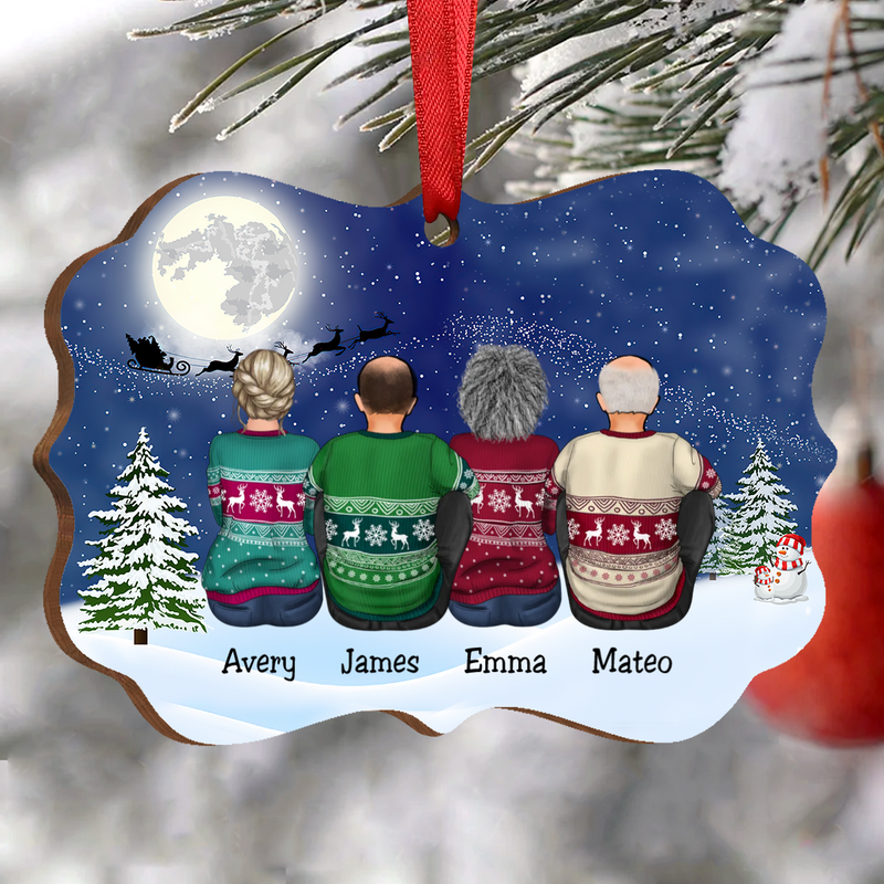 Family - Sisters & Brothers Gift Christmas Idea - Personalized Acrylic Ornament (Blue)
