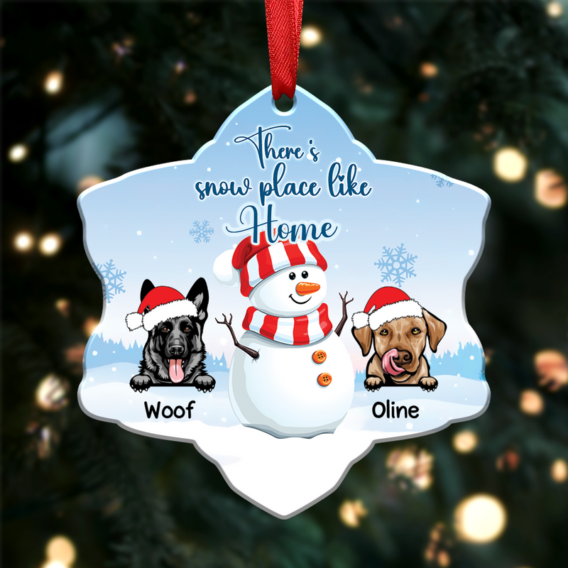 Dog Lovers - Dog Snowman - Personalized Christmas Ornament - Makezbright Gifts