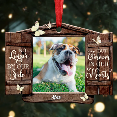 Dog Lovers - No Longer By Our Side But Forever In Our Hearts Custom Image - Personalized Acrylic Ornament - Makezbright Gifts