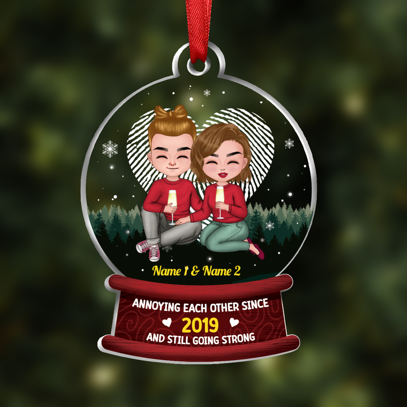 Couple - Annoying Each Other Since - Personalized Acrylic Ornament - Christmas Gift For Couples, Husband, Wife - Gift From Kids For Parents