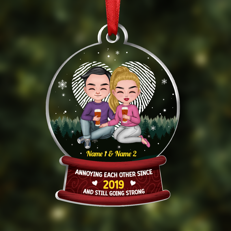 Couple - Annoying Each Other Since - Personalized Acrylic Ornament - Christmas Gift For Couples, Husband, Wife - Gift From Kids For Parents - Makezbright Gifts