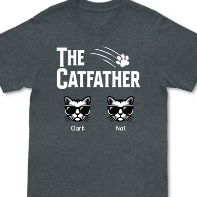 Cat Lovers - The Catfather Cat Dad - Personalized Unisex T-shirt