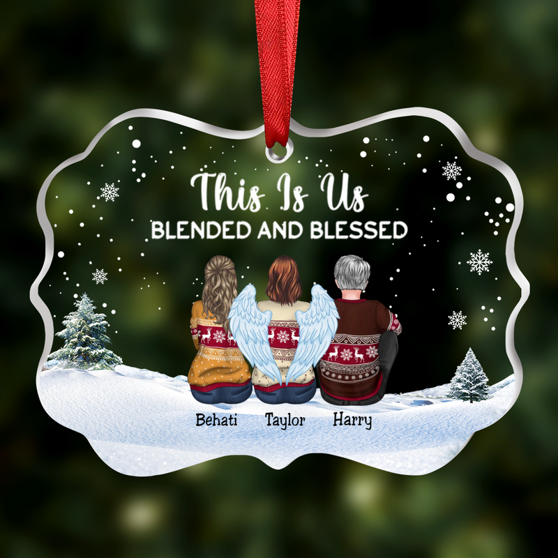 Family - This Is Us Blended And Blessed - Personalized Acrylic Ornament