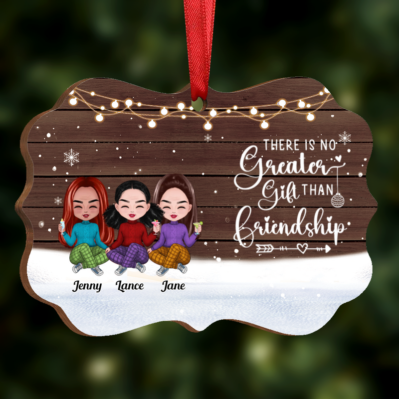 Friends - There Is No Greater Gift Than Friendship - Personalized Acrylic Ornament (SA) - Makezbright Gifts
