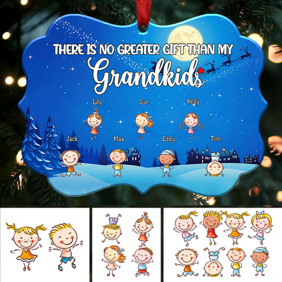 Grandkids - There Is No Greater Gift Than My Grandkids - Up to 13 Grandkids Ornament - Makezbright Gifts