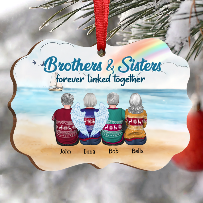 Family - Brothers & Sisters Forever Linked Together - Personalized Christmas Acrylic Ornament - Makezbright Gifts