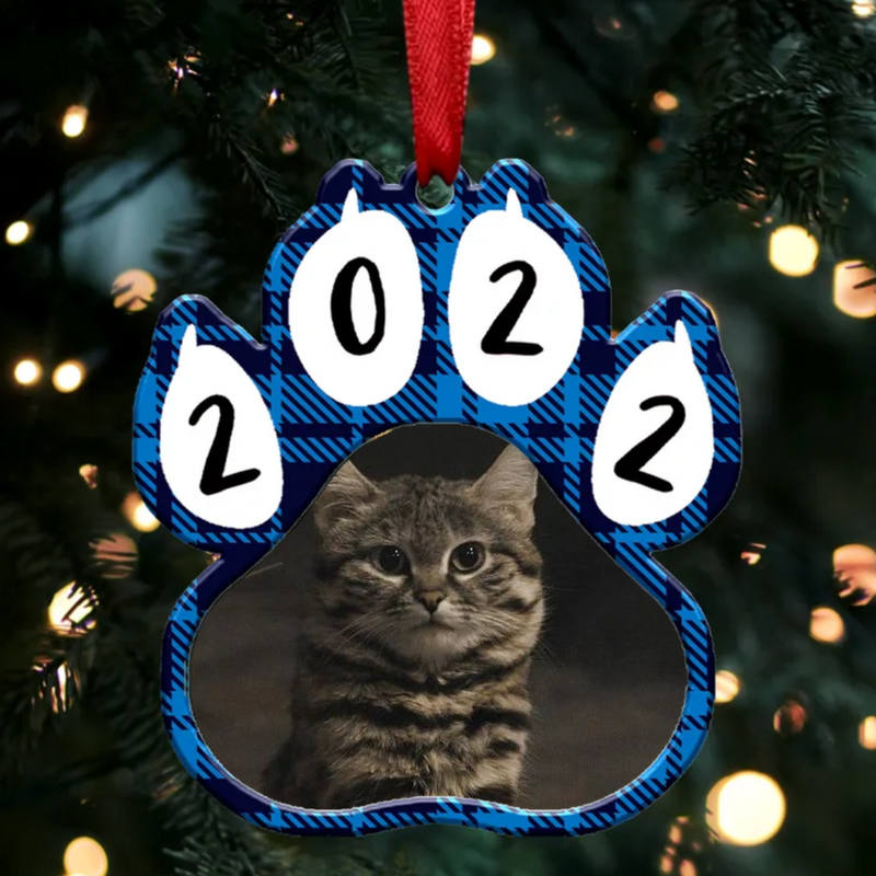 Cat Lover - Cat Paw - Personalized Ornament
