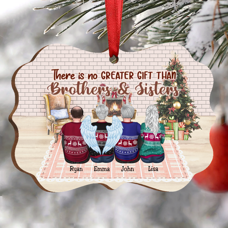 Family - There Is No Greater Gift Than Brothers & Sisters - Personalized Christmas Acrylic Ornament (Ver 2)