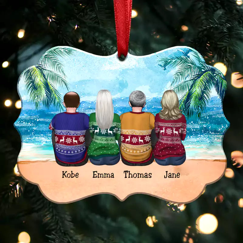 Personalized Christmas Ornament - Sisters & Brothers Gift Christmas Idea (beach)