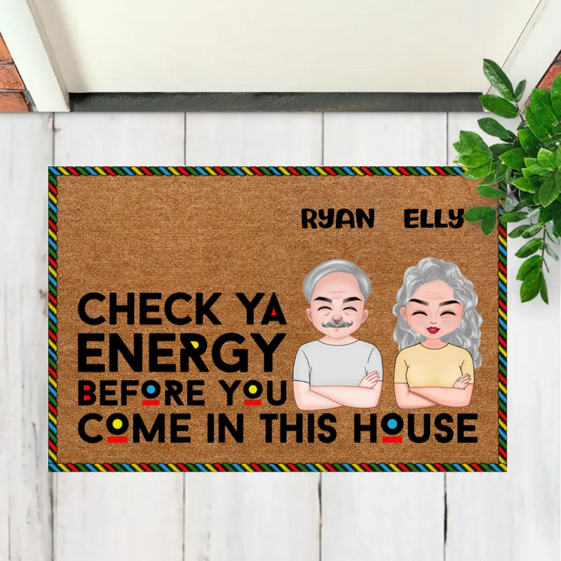 Family - Check Ya Enegry - Personalized Doormat