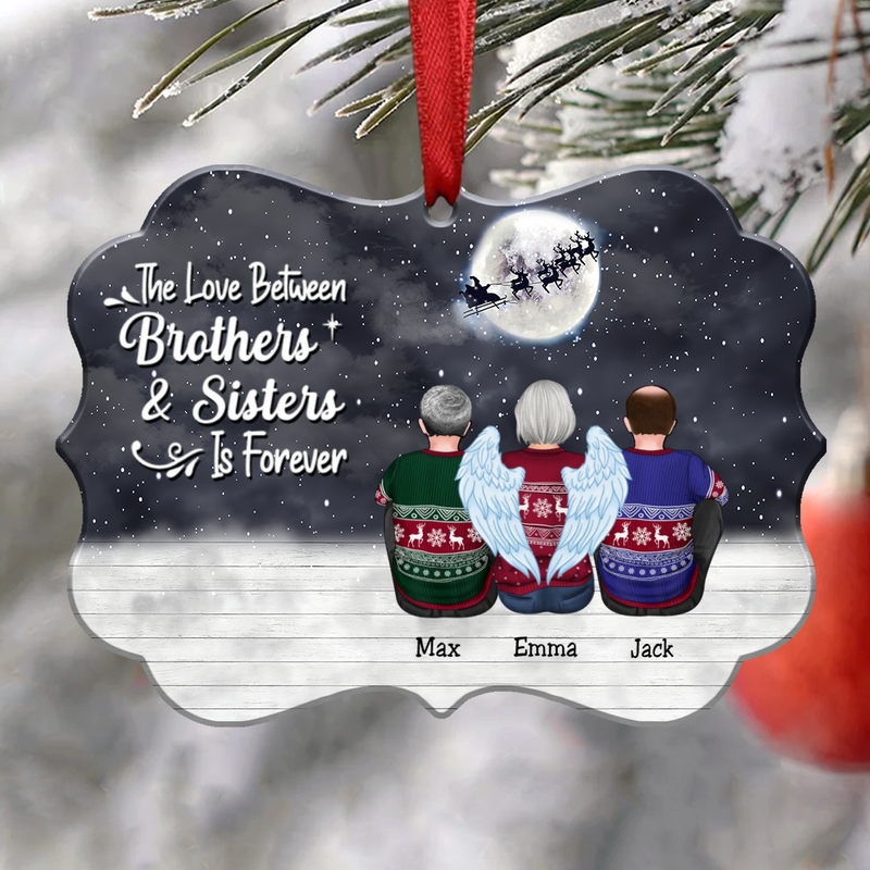 The Love Between Brothers & Sisters Is Forever - Personalized Christmas Ornament A22 - Makezbright Gifts