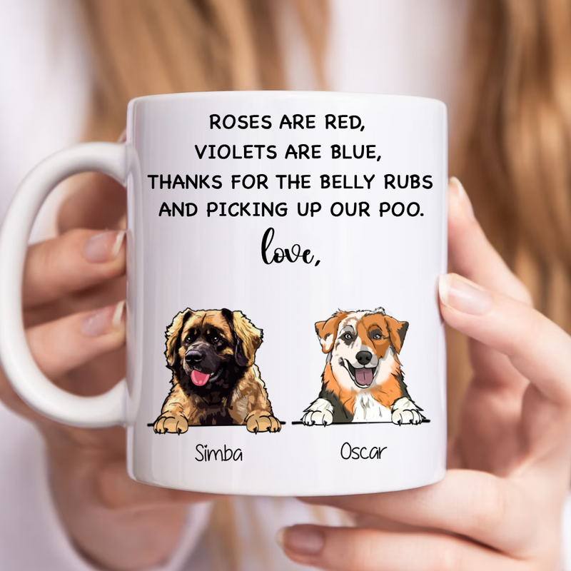 Dog Lovers - Roses are Red Violets Are Blue - Personalized Mug
