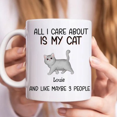 Cat Lovers - All I Care About Is My Cat - Personalized Mug