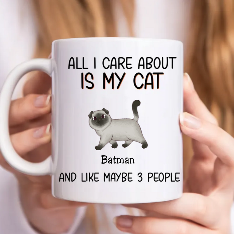 Cat Lovers - All I Care About Is My Cat - Personalized Mug