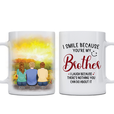 Family - I Smile Because You're My Brother - Personalized Mug - Makezbright Gifts