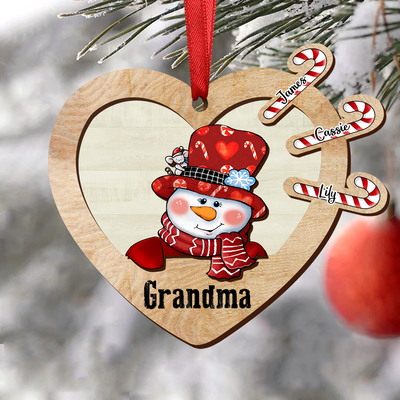 Family - Grandma Heart Candies - Personalized Christmas Ornament - Makezbright Gifts