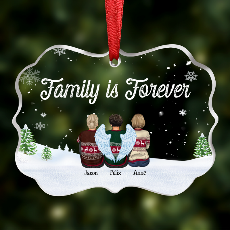 Family - Family Is Forever - Personalized Transparent Ornament (NN)