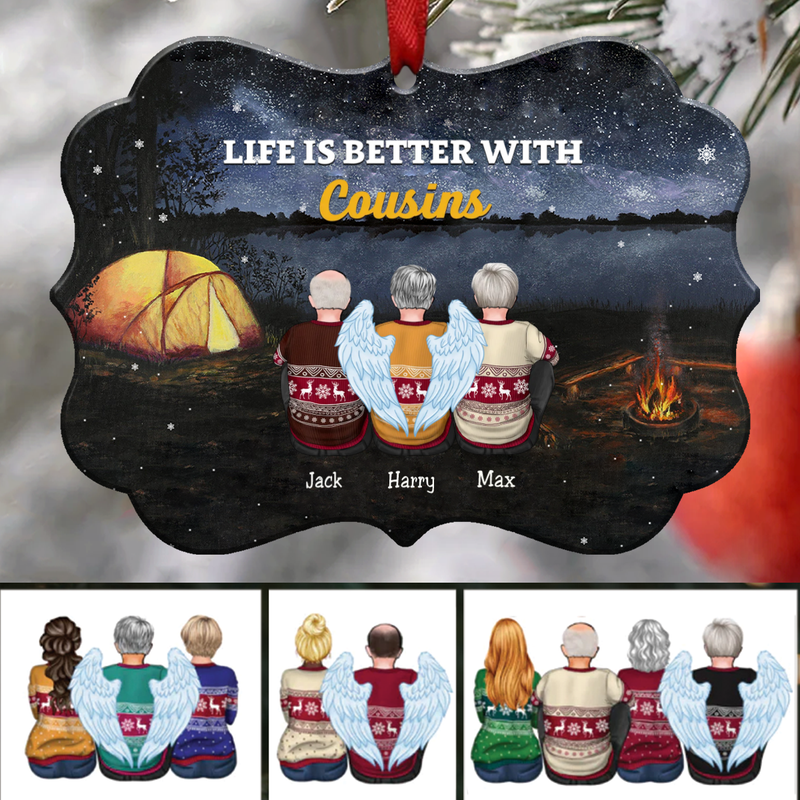Life Is Better With Cousins - Personalized Christmas Ornament (AA1) - Makezbright Gifts