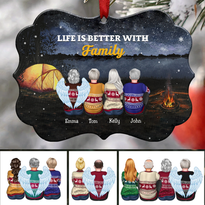 Life Is Better With Family - Personalized Christmas Ornament (A2) - Makezbright Gifts