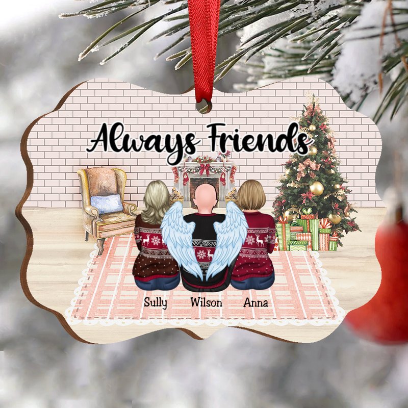 Christmas Ornament - Always Friends - Personalized Acrylic Ornament - Makezbright Gifts