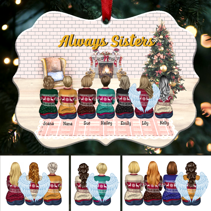 Sisters Memorial Gift - Always Sisters - Personalized Christmas Ornament (BB1)
