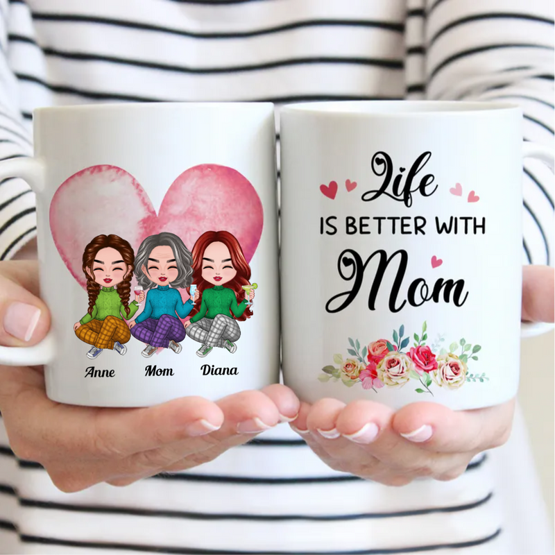 Family - Life is Better with Mom - Personalized Mug (LI) V2