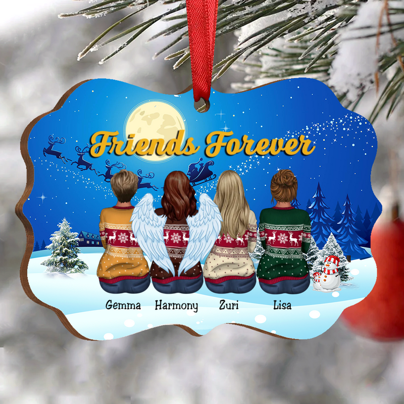 Friends - Friends Forever - Personalized Acrylic Ornament (Moon) - Makezbright Gifts
