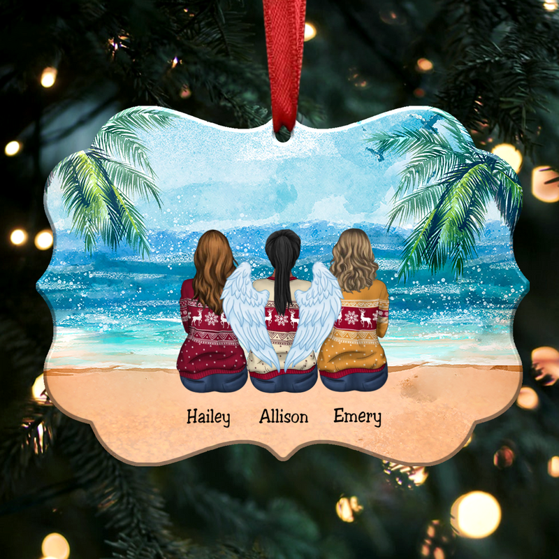 Sisters Besties Gift Christmas Idea - Personalized Christmas Ornament (Beach)
