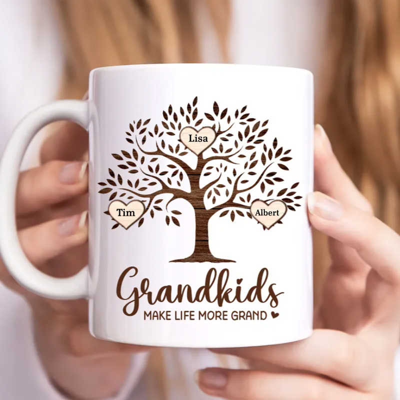 Family - Grandkids Make Life More Grand - Personalized Mug
