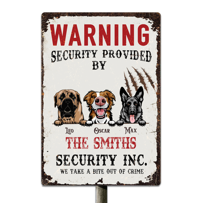Personalized Custom Warning Board Dogs Metal Sign - Makezbright Gifts