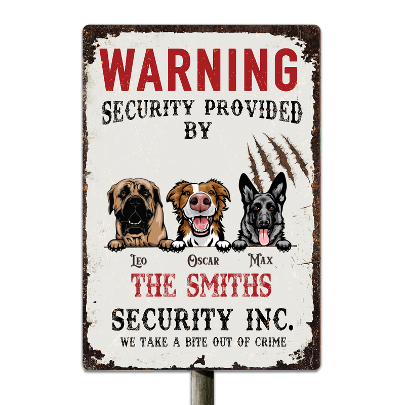 Personalized Custom Warning Board Dogs Metal Sign