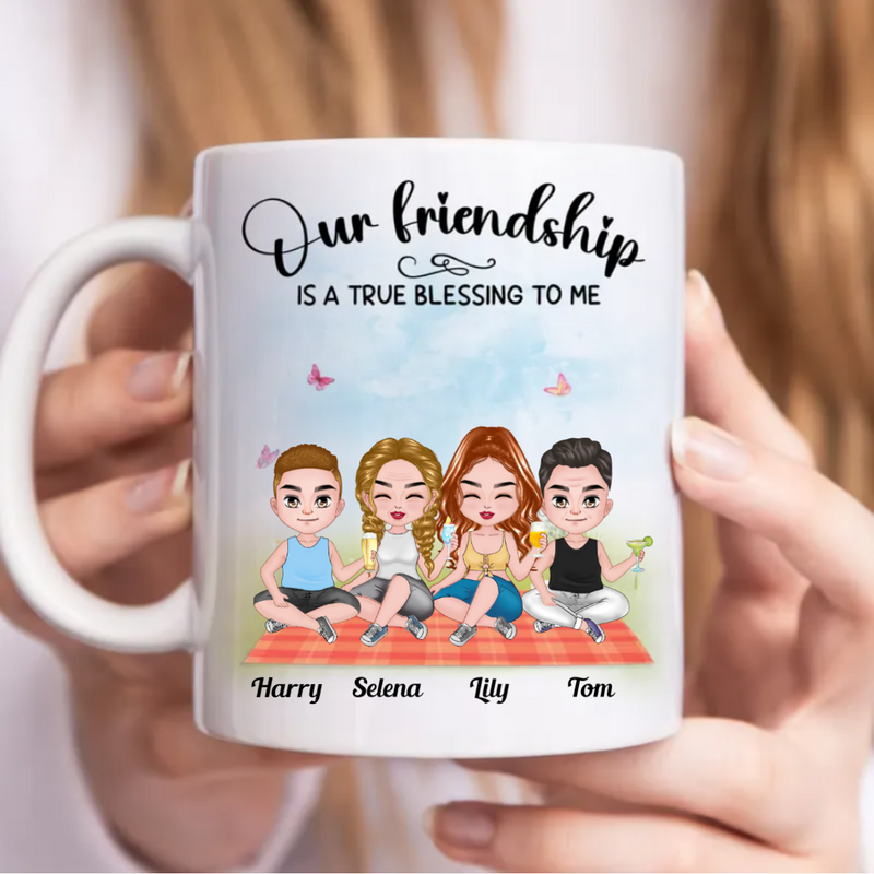 Friends - Our Friendship Is A True Blessing To Me - Personalized Mug (BB)