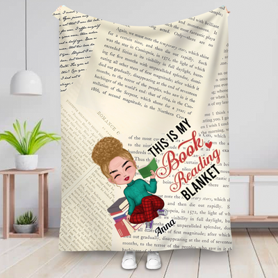 Book Lovers - This Is My Book Reading Blanket - Personalized Blanket