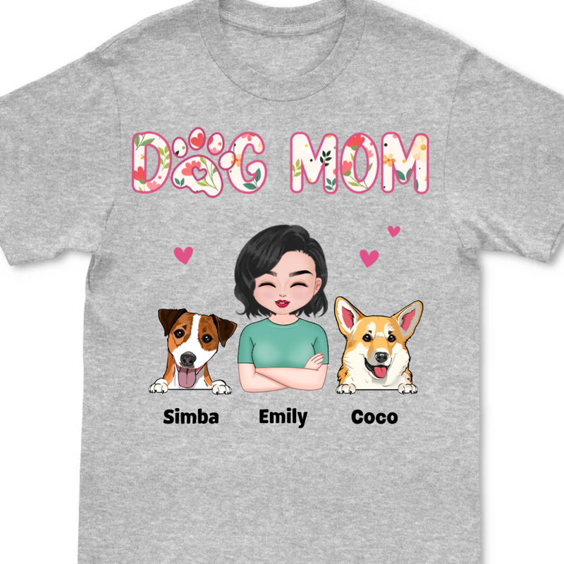 Dog Lovers - Dog Mom - Personalized T-shirt (LL)
