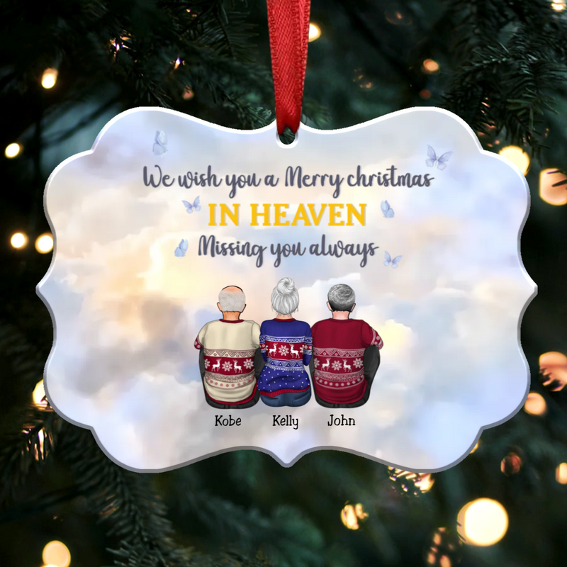 We Wish You A Merry Christmas In Heaven Missing You Always - Personalized Christmas Ornament - Memorial Ornaments (Heaven)